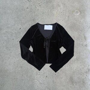 Black velvet long sleeve top